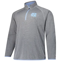 Men's Fanatics Charcoal North Carolina Tar Heels Raglan Big &Tall Quarter-Zip Top