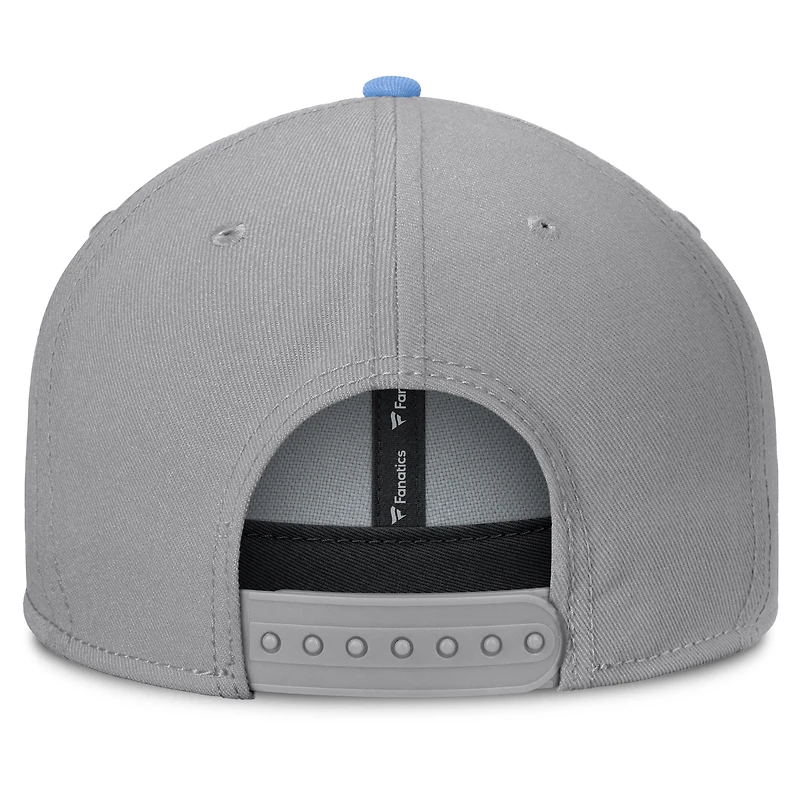 Casquette snapback grise Fanatics pour homme, Tar Heels de Caroline du Nord