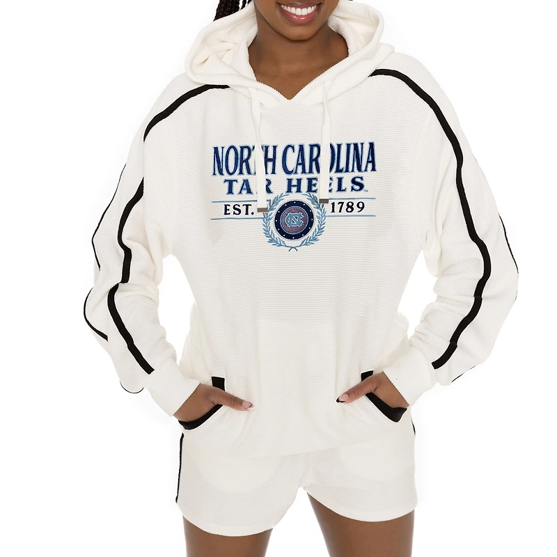 Men's Gameday Couture Cream North Carolina Tar Heels Down, Set, Go Hoodie and Shorts Lounge Set