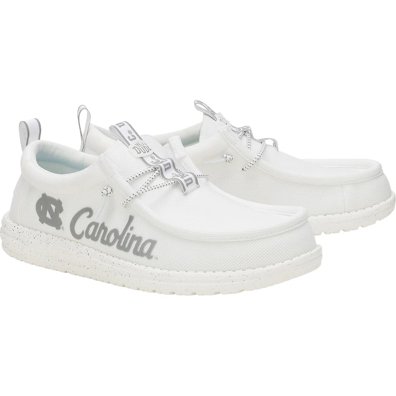 Men's Hey Dude White North Carolina Tar Heels Wally Casual Shoes