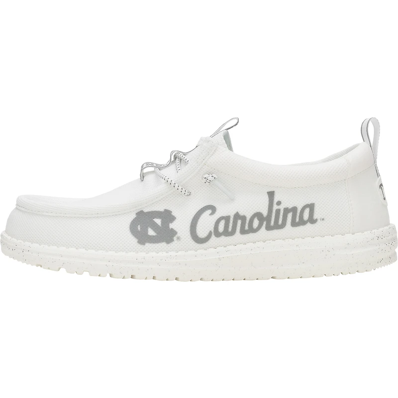 Men's Hey Dude White North Carolina Tar Heels Wally Casual Shoes