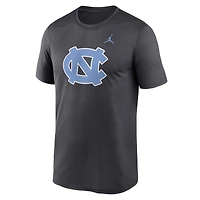 T-shirt Jordan Brand anthracite pour homme avec logo Primetime Legend des Tar Heels de Caroline du Nord