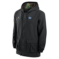 Men's Jordan Brand Black North Carolina Tar Heels 2025 NCAA Military Appreciation Full-Snap Jacket