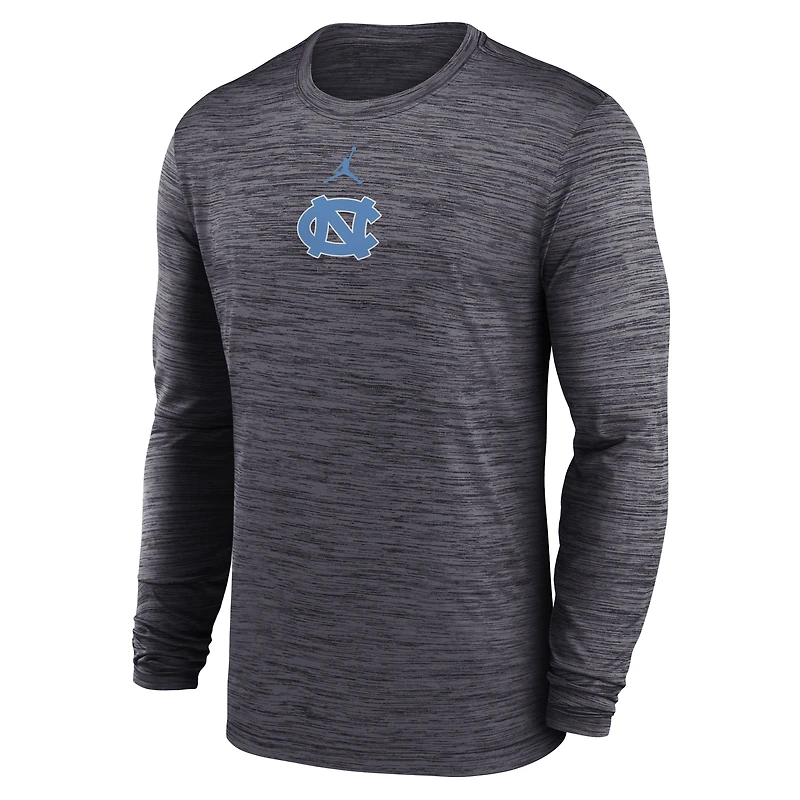 Men's Jordan Brand Black North Carolina Tar Heels 2025 Sideline Velocity Dri-FIT Long Sleeve T-Shirt
