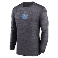 Men's Jordan Brand Black North Carolina Tar Heels 2025 Sideline Velocity Dri-FIT Long Sleeve T-Shirt