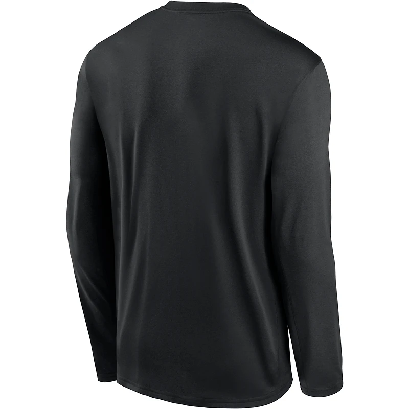 T-shirt à manches longues Jordan Brand noir pour homme, North Carolina Tar Heels 2026 Sideline Small Logo Legend Dri-FIT