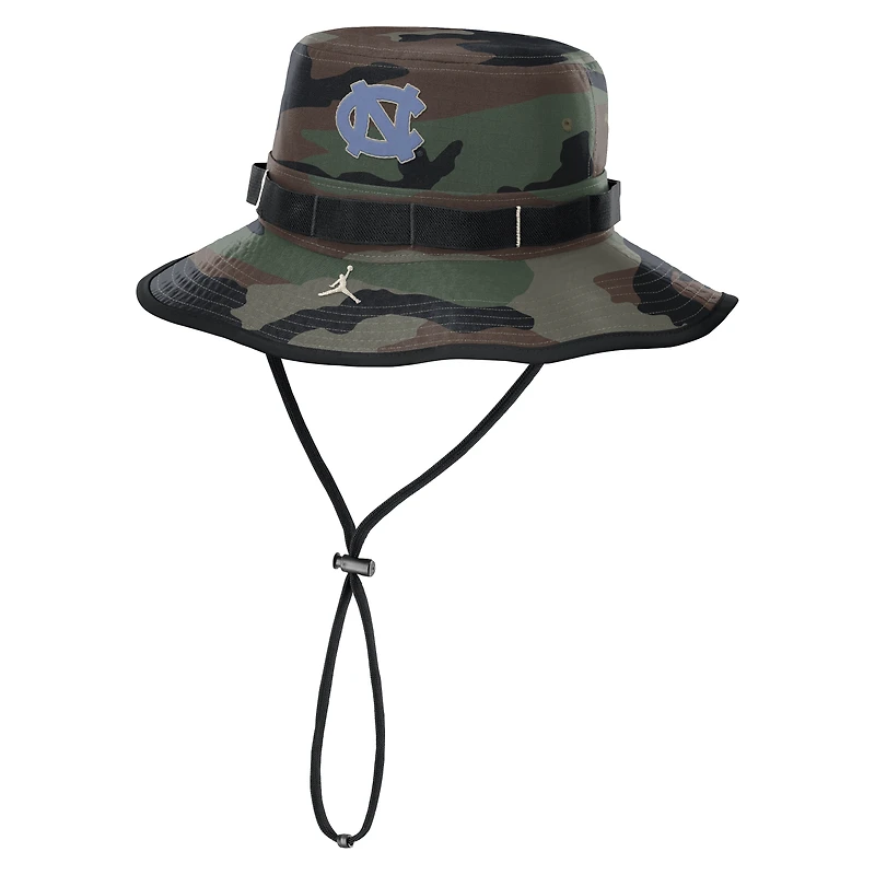 Men's Jordan Brand Camo North Carolina Tar Heels 2025 Military Appreciation Boonie Dri-FIT Bucket Hat
