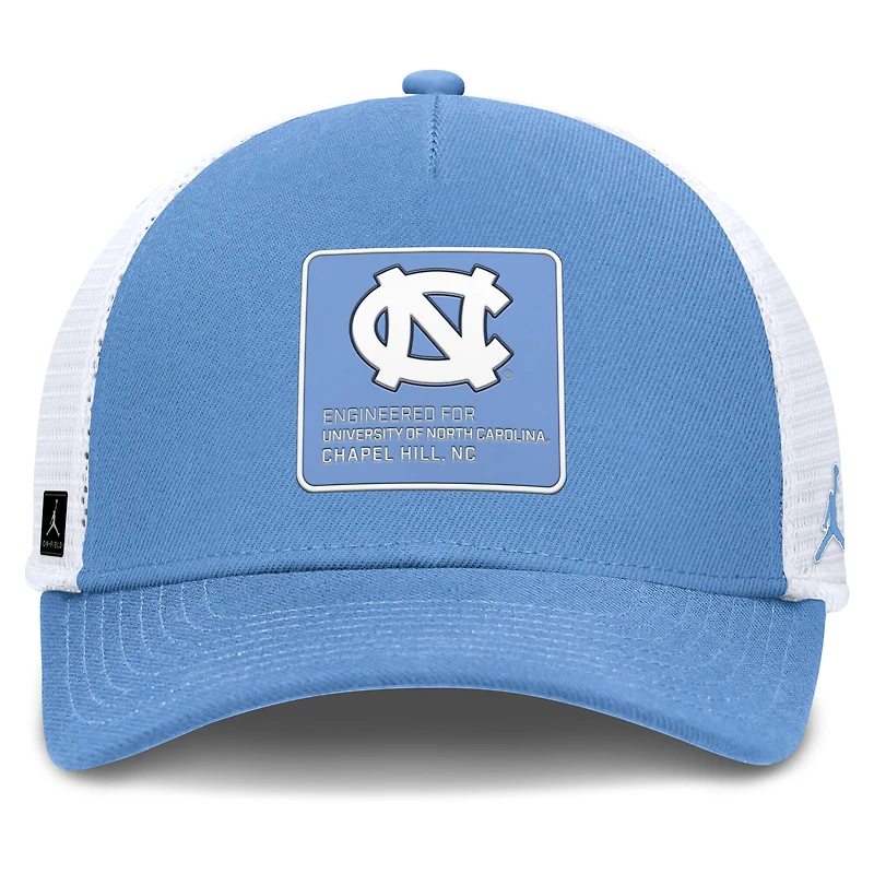 Men's Jordan Brand  Carolina Blue/White North Carolina Tar Heels 2025 On-Field Rise Engineered Trucker Adjustable Hat