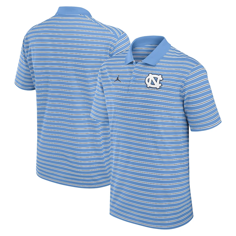 Men's Jordan Brand Carolina Blue/White North Tar Heels Primetime Victory Striped Dri-FIT Polo