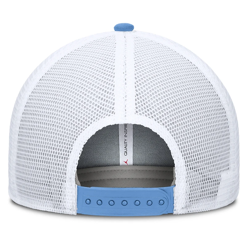 Men's Jordan Brand Carolina Blue/White North Carolina Tar Heels Rise Primetime Performance Trucker Adjustable Hat
