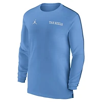 Men's Jordan Brand Carolina Blue North Tar Heels 2024 Sideline Coach UV Performance Long Sleeve T-Shirt