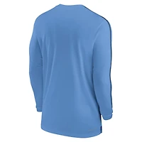 Men's Jordan Brand Carolina Blue North Tar Heels 2024 Sideline Coach UV Performance Long Sleeve T-Shirt