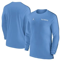 Men's Jordan Brand Carolina Blue North Tar Heels 2024 Sideline Coach UV Performance Long Sleeve T-Shirt