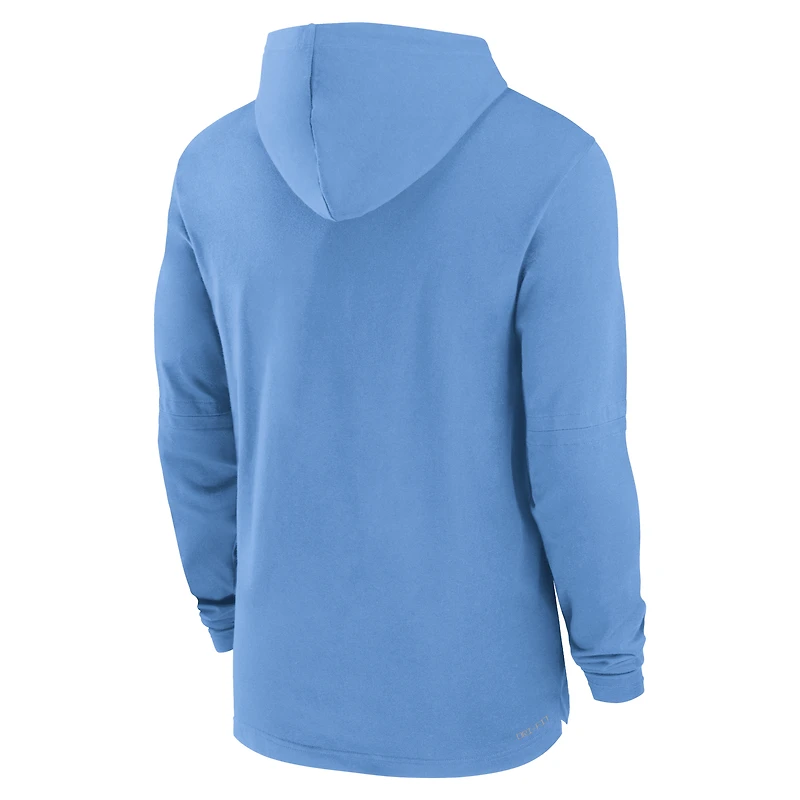 Men's Jordan Brand Carolina Blue North Tar Heels 2024 Sideline Hoodie Performance Long Sleeve T-Shirt