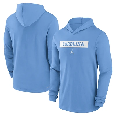 Men's Jordan Brand Carolina Blue North Tar Heels 2024 Sideline Hoodie Performance Long Sleeve T-Shirt