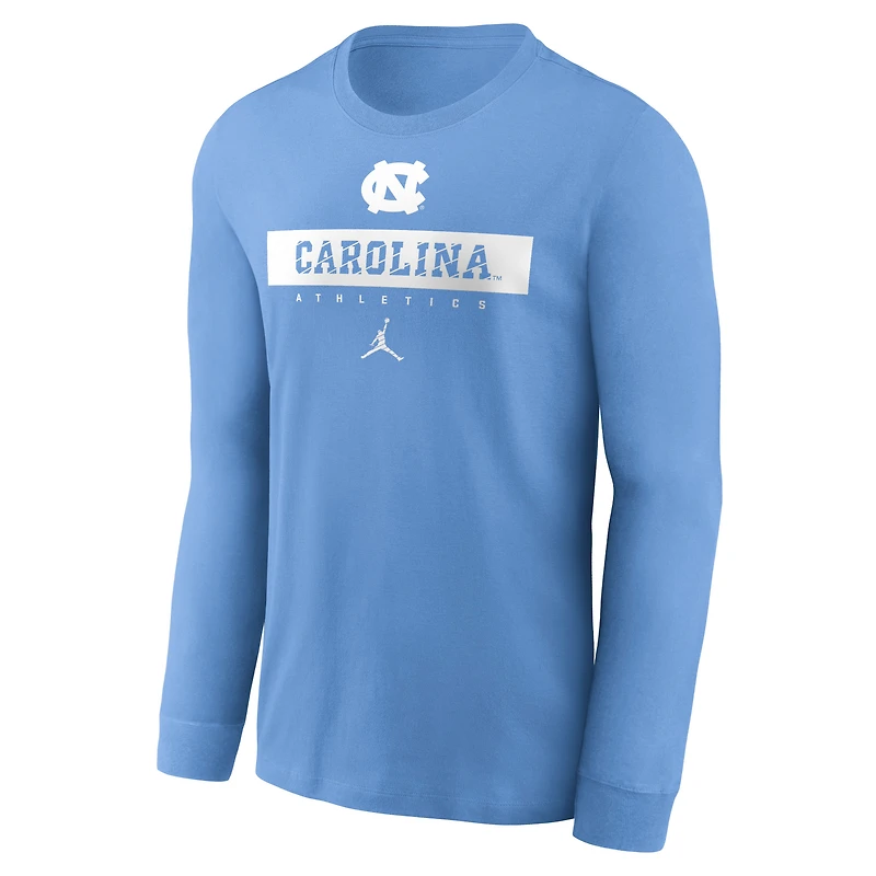 Men's Jordan Brand Carolina Blue North Tar Heels 2024 Sideline Legend Performance Long Sleeve T-Shirt