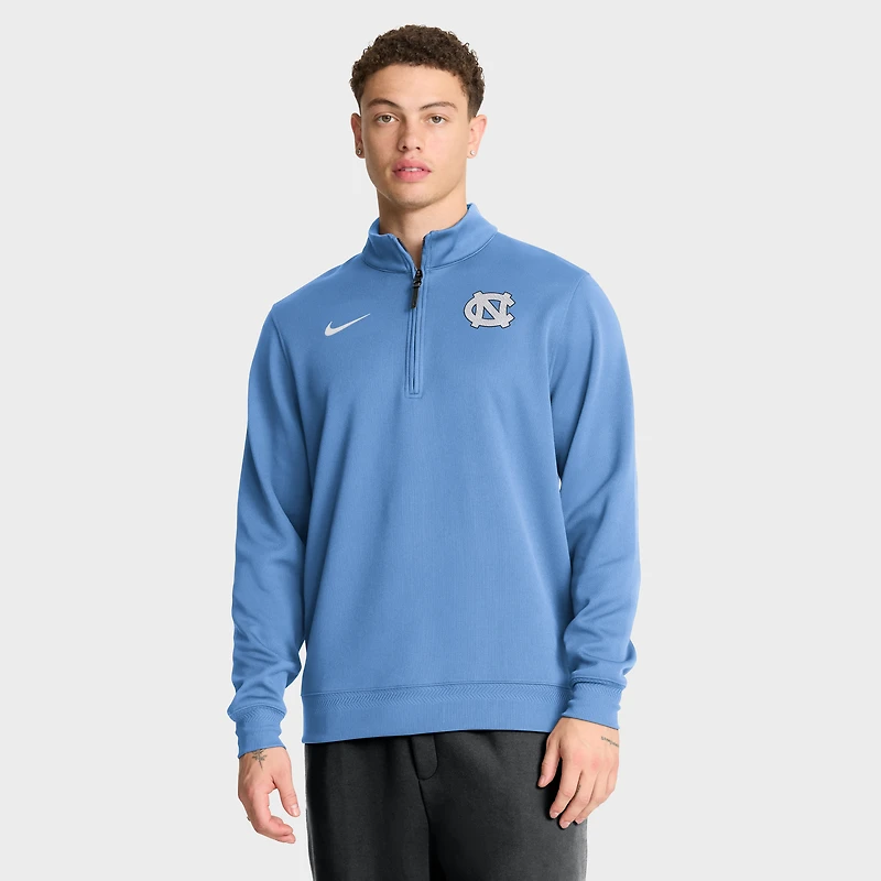 Pull Jordan Brand Carolina Blue pour homme, édition 2025 des North Tar Heels, avec demi-zip, Premium Dri-FIT