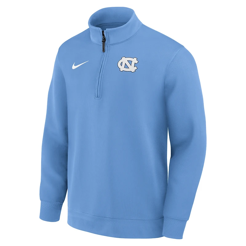 Pull Jordan Brand Carolina Blue pour homme, édition 2025 des North Tar Heels, avec demi-zip, Premium Dri-FIT