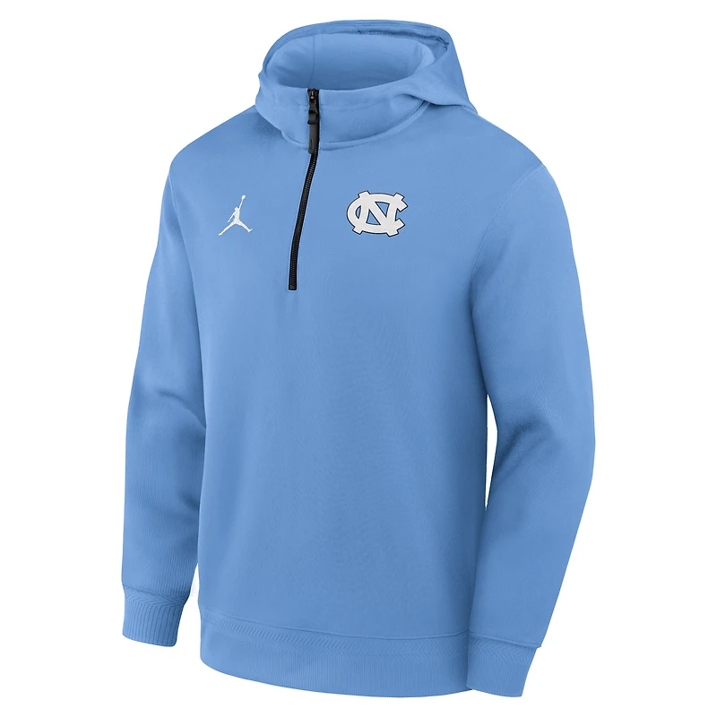 Sweat à capuche Jordan Brand Carolina Blue pour homme, édition 2025 des Tar Heels de Caroline du Nord, Premium Dri-FIT, avec fermeture éclair quart tour
