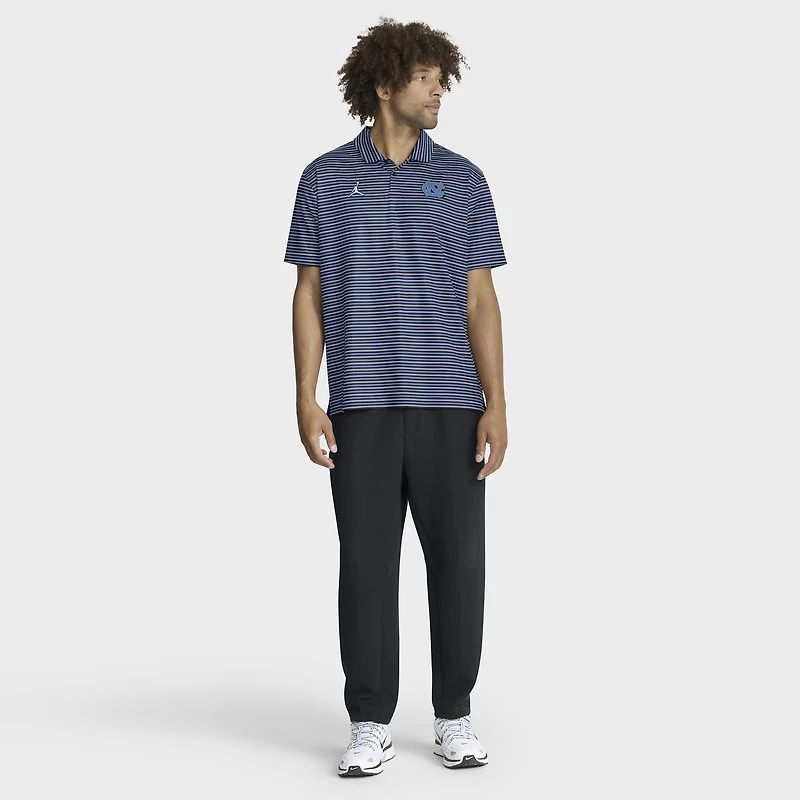 Men's Jordan Brand Carolina Blue North Tar Heels 2025 Coaches Premium Tour Stripe Dri-FIT Polo
