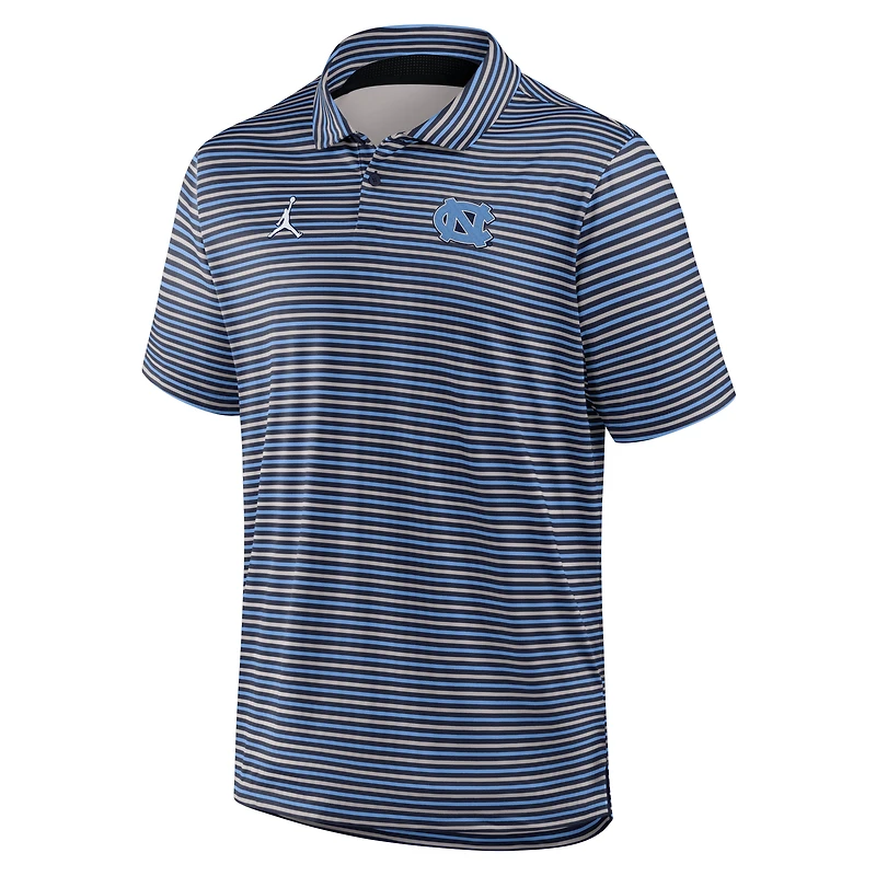 Polo Jordan Brand Carolina Blue pour homme des Tar Heels de Caroline du Nord 2025 Coaches Premium Tour Stripe Dri-FIT