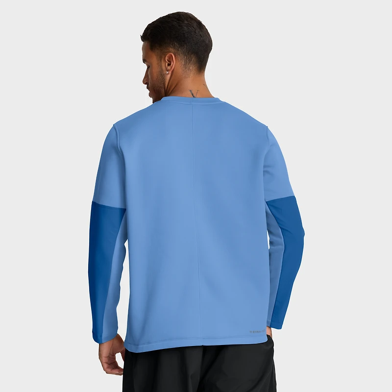 T-shirt à manches longues Jordan Brand Carolina Blue pour homme, équipe des Tar Heels de Caroline du Nord 2025, Sideline Coach Therma-FIT