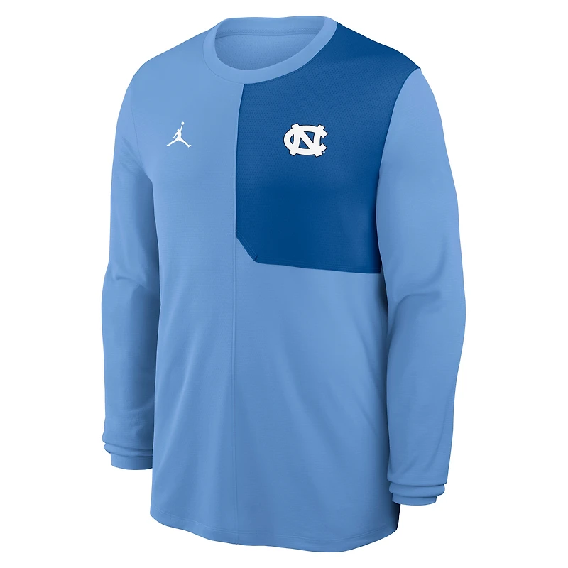Men's Jordan Brand Carolina Blue North Tar Heels 2025 Sideline Coach UV Dri-FIT Long Sleeve Shirt