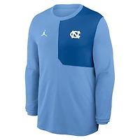 Men's Jordan Brand Carolina Blue North Tar Heels 2025 Sideline Coach UV Dri-FIT Long Sleeve Shirt