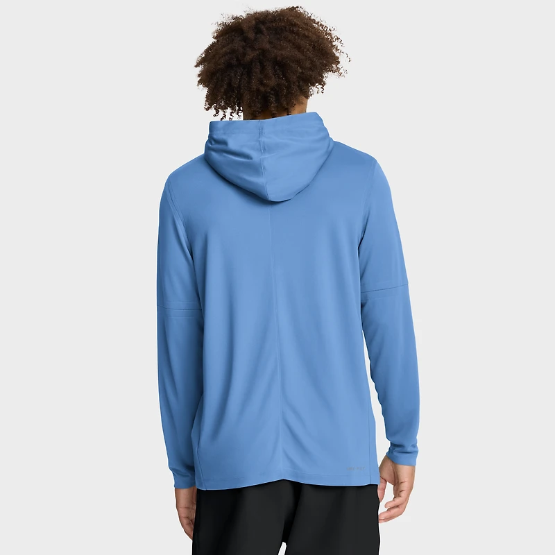 Men's Jordan Brand Carolina Blue North Tar Heels 2025 Sideline Dri-FIT Long Sleeve Hoodie T-Shirt