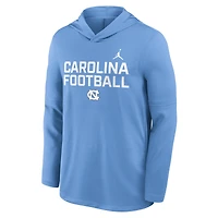 Men's Jordan Brand Carolina Blue North Tar Heels 2025 Sideline Dri-FIT Long Sleeve Hoodie T-Shirt