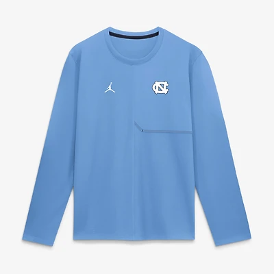 Men's Jordan Brand Carolina Blue North Tar Heels 2026 Sideline Coaches UV Dri-FIT Long Sleeve Shirt