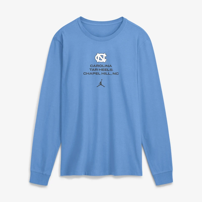 T-shirt à manches longues Jordan Brand Carolina Blue North Tar Heels 2026 Sideline Dri-FIT pour homme