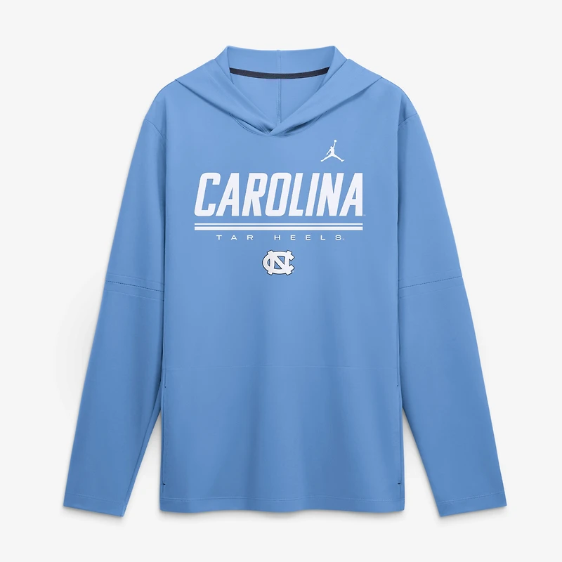 Men's Jordan Brand Carolina Blue North Tar Heels 2026 Sideline Lightweight Long Sleeve Hooded Dri-FIT Top