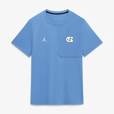 Men's Jordan Brand Carolina Blue North Tar Heels 2026 Sideline UV Dri-FIT Coaches Shirt
