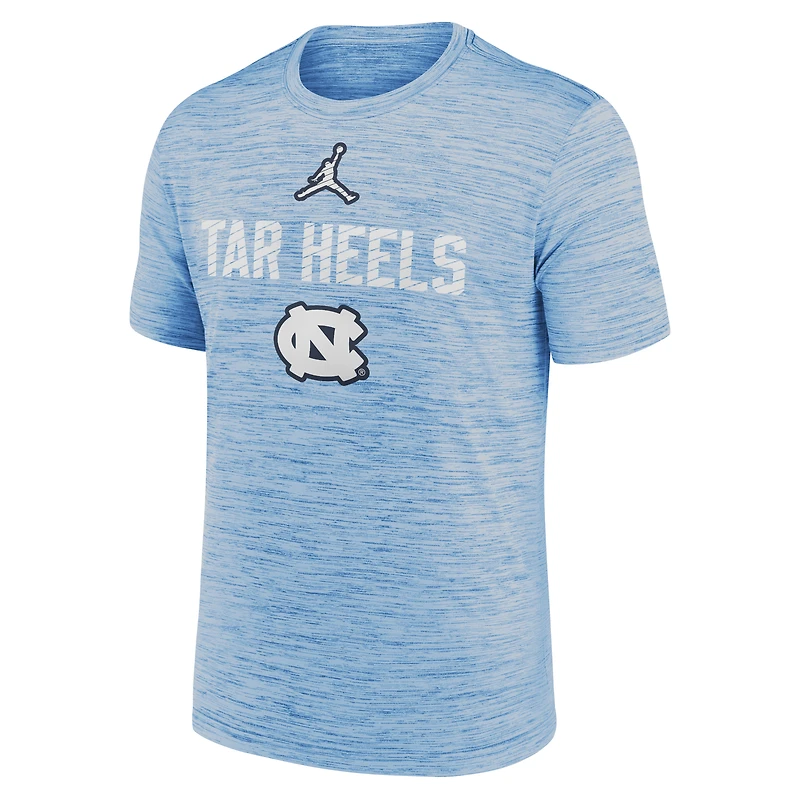 T-shirt Jordan Brand Carolina Blue pour homme des Tar Heels de Caroline du Nord Campus Slant Velocity Performance