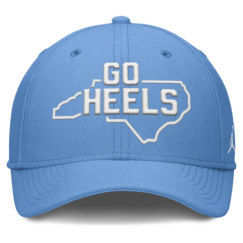 Casquette Jordan Brand Carolina Blue pour homme des Tar Heels de Caroline du Nord avec logo local Flex