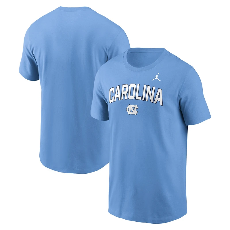T-shirt Jordan Brand Carolina Blue pour homme, équipe des Tar Heels de Caroline du Nord, Primetime Arch Stack