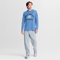 T-shirt à capuche manches longues Jordan Brand Carolina Blue North Tar Heels Primetime Arch Tri-Blend Dri-FIT pour homme