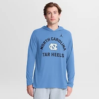 T-shirt à capuche manches longues Jordan Brand Carolina Blue North Tar Heels Primetime Arch Tri-Blend Dri-FIT pour homme