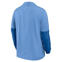 Pull Jordan Brand Carolina Blue pour homme, North Tar Heels, Sideline Dri-FIT, demi-zippé