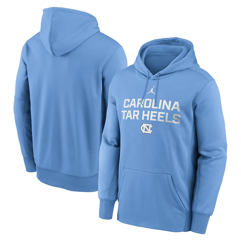 Sweat à capuche Jordan Brand Carolina Blue pour homme, équipe des Tar Heels de Caroline du Nord, performance Stacked