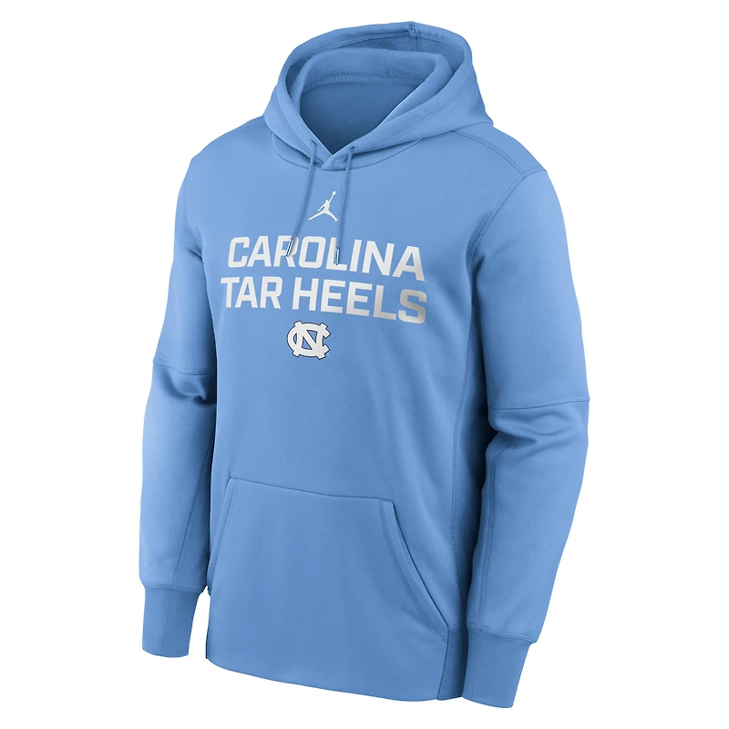 Sweat à capuche Jordan Brand Carolina Blue pour homme, équipe des Tar Heels de Caroline du Nord, performance Stacked
