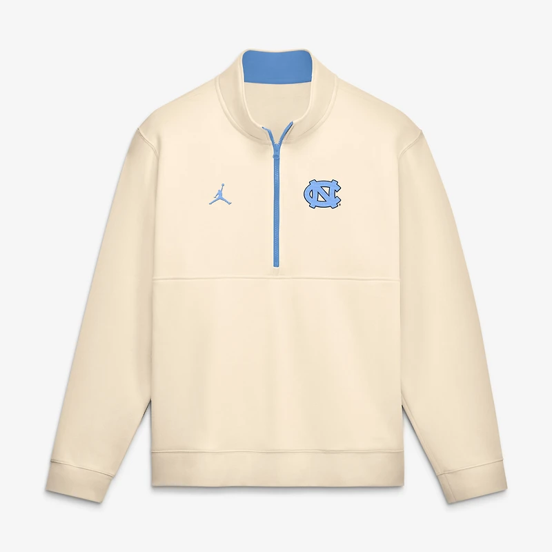 Pull-over à demi-zip en polaire crème Jordan Brand North Carolina Tar Heels Primetime Club pour homme