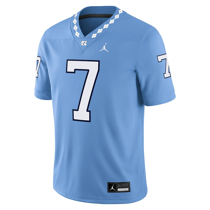 Men's Jordan Brand Gio Lopez Carolina Blue North Tar Heels Home  NIL Football Game Jersey