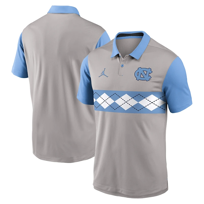 Polo Jordan Brand gris/bleu Caroline pour homme des Tar Heels Vapor Dri-FIT de du Nord