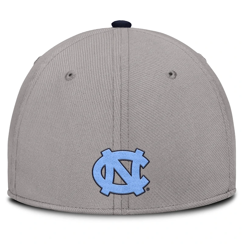 Casquette Jordan Brand grise pour homme, North Carolina Tar Heels Rise Prep Performance Flex
