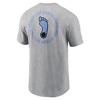 T-shirt Jordan Brand pour homme, gris chiné, motif Campus 2-Hit des Tar Heels de Caroline du Nord