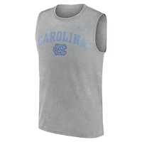 Débardeur Jordan Brand pour homme, gris chiné, North Carolina Tar Heels Primetime Legend Arch Dri-FIT