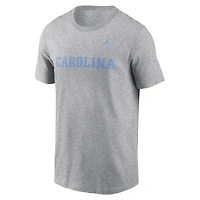 T-shirt Jordan Brand Heather Grey pour homme avec logo Primetime des Tar Heels de Caroline du Nord