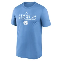 T-shirt Jordan Brand bleu clair pour homme, édition 2025 des Tar Heels de Caroline du Nord, avec logo Sideline Legend Dri-FIT